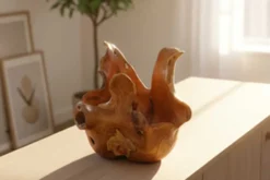 Einzigartige Schale ORGANIC 40cm natur Teak aus Wurzelholz