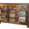 Einzigartiges Sideboard JAKARTA 125cm recyceltes Massivholz aus Fischerbooten