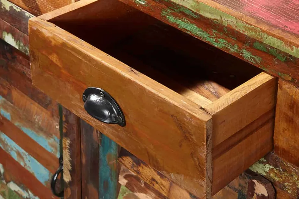 Einzigartiges Sideboard JAKARTA 125cm recyceltes Massivholz aus Fischerbooten
