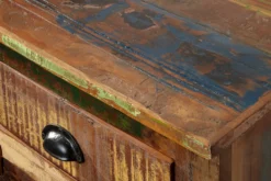 Einzigartiges Sideboard JAKARTA 160cm bunt recyceltes Massivholz aus Fischerbooten