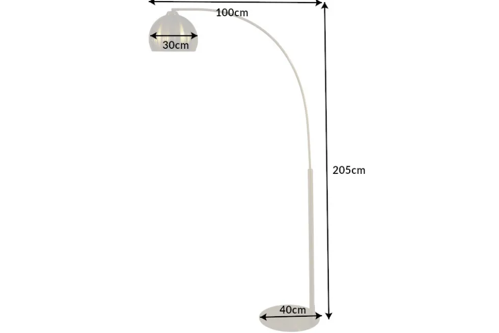 Elegante Bogenlampe LOUNGE DEAL 205cm gold Stehlampe