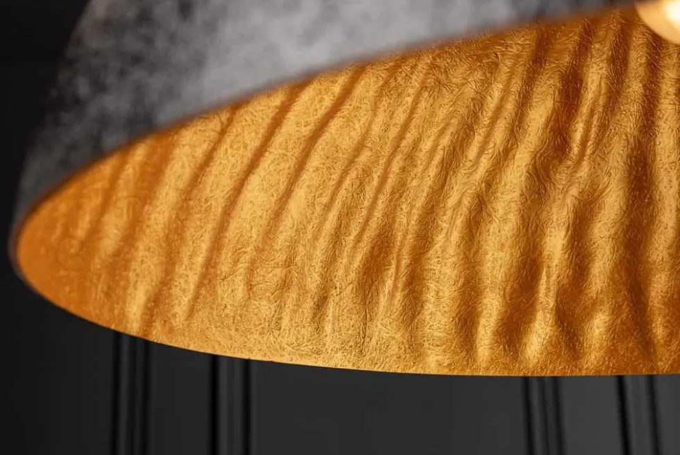 Elegante Design Hängeleuchte GLOW 70cm schwarz gold Hängelampe