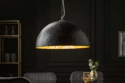 Elegante Design Hängeleuchte GLOW 50cm schwarz gold Hängelampe