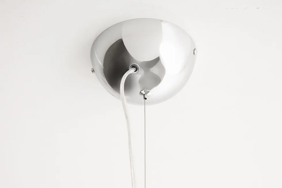 Elegante Design Hängeleuchte GLOW 70cm weiß silber Hängelampe