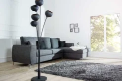 Elegante Design Stehlampe MAGMA 170cm schwarz gold Stehleuchte