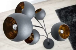 Elegante Design Stehlampe MAGMA 170cm schwarz gold Stehleuchte
