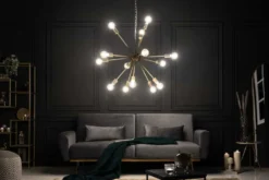 Elegante Hängelampe SPUTNIK 87cm gold mit 14 Leuchtarmen