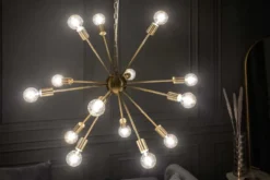 Elegante Hängelampe SPUTNIK 87cm gold mit 14 Leuchtarmen