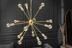 Elegante Hängelampe SPUTNIK 87cm gold mit 14 Leuchtarmen