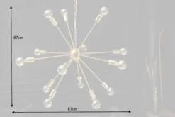 Elegante Hängelampe SPUTNIK 87cm gold mit 14 Leuchtarmen