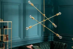 Elegante Hängelampe VARIATION 128cm gold mit sechs schwenkbaren Leuchten