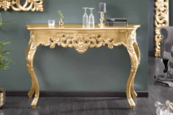 Elegante Konsole VENICE 110cm gold Barock Design Anrichte handgearbeitet