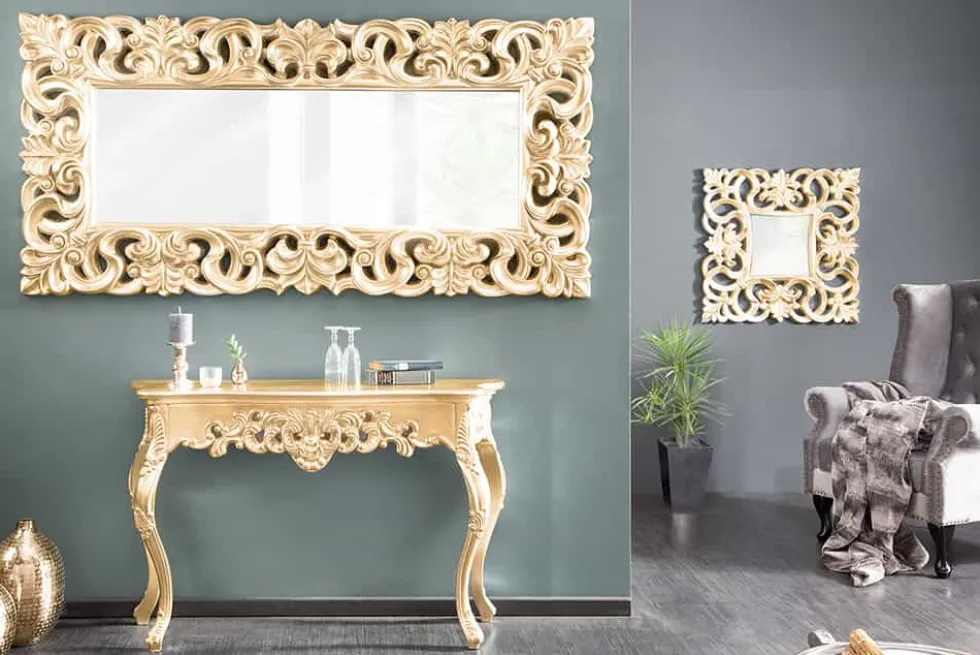 Elegante Konsole VENICE 110cm gold Barock Design Anrichte handgearbeitet