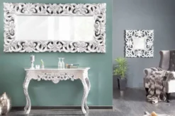 Elegante Konsole VENICE 110cm silber Barock Design Anrichte handgearbeitet