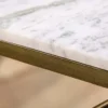 Eleganter Couchtisch DIAMOND 70cm weiß messing mit Marmorplatte
