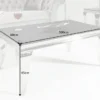 Eleganter Couchtisch MODERN BAROCK 100cm silber mit schwarzem Opalglas