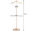 Eleganter Herrendiener VALET 128cm gold Aluminium Kleiderhaken Garderobenständer