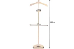 Eleganter Herrendiener VALET 128cm gold Aluminium Kleiderhaken Garderobenständer