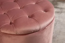 Eleganter Hocker MODERN BAROCK 50cm altrosa Samt Aufbewahrungkorb