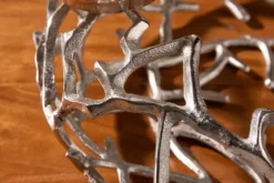 Eleganter Kerzenhalter ABSTRACT 38cm silber Kranz aus Ästen für 4 Kerzen