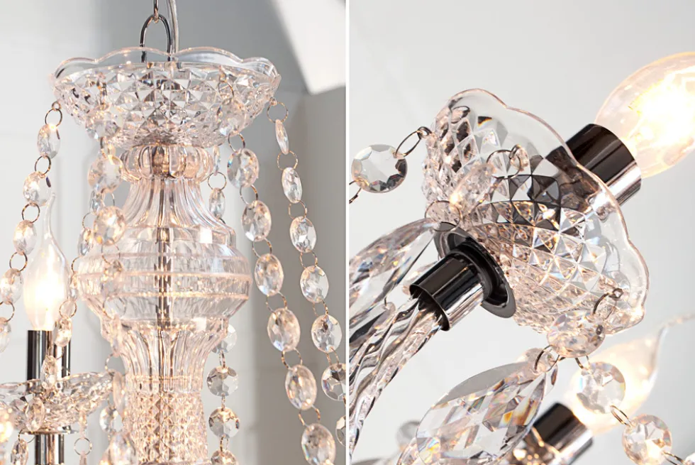 Eleganter Kronleuchter CRYSTAL 75cm klar Acryl 9-armig Lüster