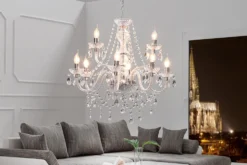 Eleganter Kronleuchter CRYSTAL 75cm klar Acryl 9-armig Lüster