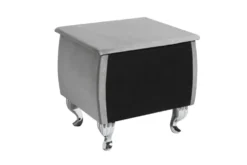 Eleganter Nachttisch EXTRAVAGANCIA 50cm silbergrau Samt Nachtkommode mit Schublade