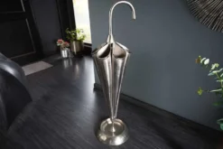 Eleganter Schirmständer UMBRELLA 91cm silber Aluminium für 6 Schirme