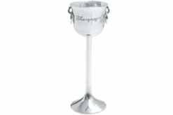 Eleganter Sektkühler CHAMPAGNE 75cm silber poliert Flaschenkühler