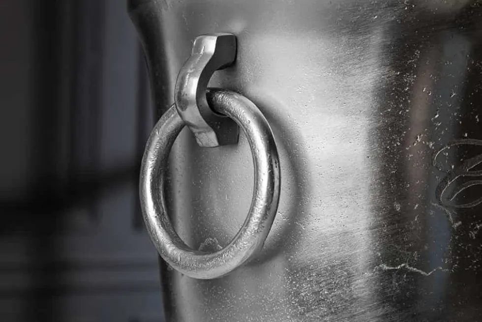 Eleganter Sektkühler CHAMPAGNE 40cm silber Flaschenkühler