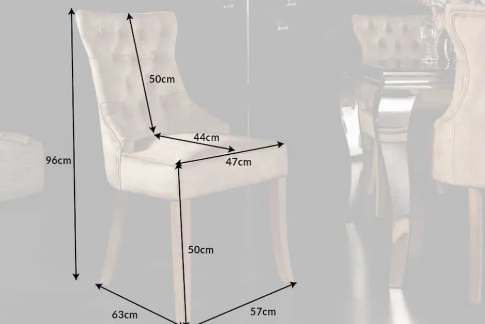 Eleganter Stuhl CASTLE coffee Samt Landhausstil mit Komfortgriff