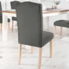 Eleganter Stuhl CASTLE grau mit Chesterfield Steppung im Landhausstil