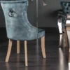 Eleganter Stuhl CASTLE petrol Samt Landhausstil mit Komfortgriff