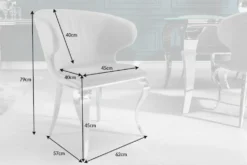 Eleganter Stuhl MODERN BAROCK II edel-grau Samt Edelstahlbeine