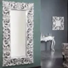 Eleganter Wandspiegel VENICE 180x90cm silber antik Barockstil