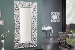 Eleganter Wandspiegel VENICE 180x90cm silber antik Barockstil