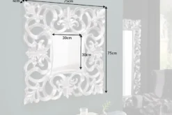 Eleganter Wandspiegel VENICE 75x75cm silber antik Barockstil