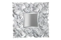 Eleganter Wandspiegel VENICE 75x75cm silber antik Barockstil