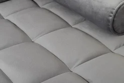 Elegantes Ecksofa COZY VELVET 260cm grau Samt Federkern 3-Sitzer