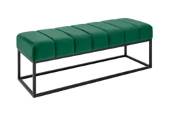 Elegante Sitzbank PETIT BEAUTÉ 110cm smaragdgrün Samt schwarzes Gestell