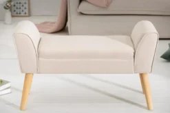 Elegante Sitzbank SCARLETT 90cm beige mit Armlehnen