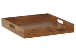 Elegantes Servier Tablett CIANO 40x40cm Akazie Massivholz mit Griffen