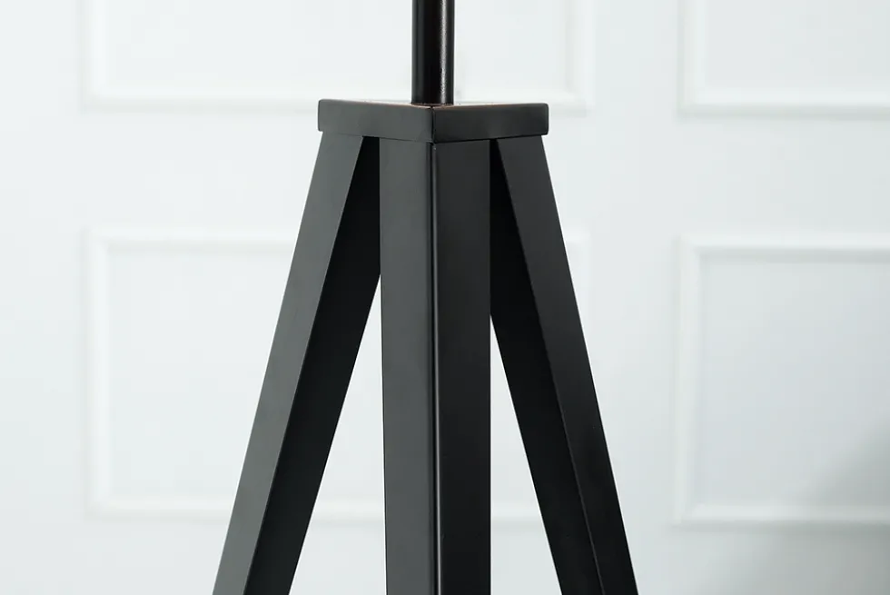Elegante Stehlampe TRIPOD 145cm schwarz Retro Stehleuchte