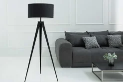 Elegante Stehlampe TRIPOD 145cm schwarz Retro Stehleuchte