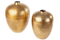 Elegantes Vasen 2er Set ORIENTAL 33cm gold in Handarbeit verziert
