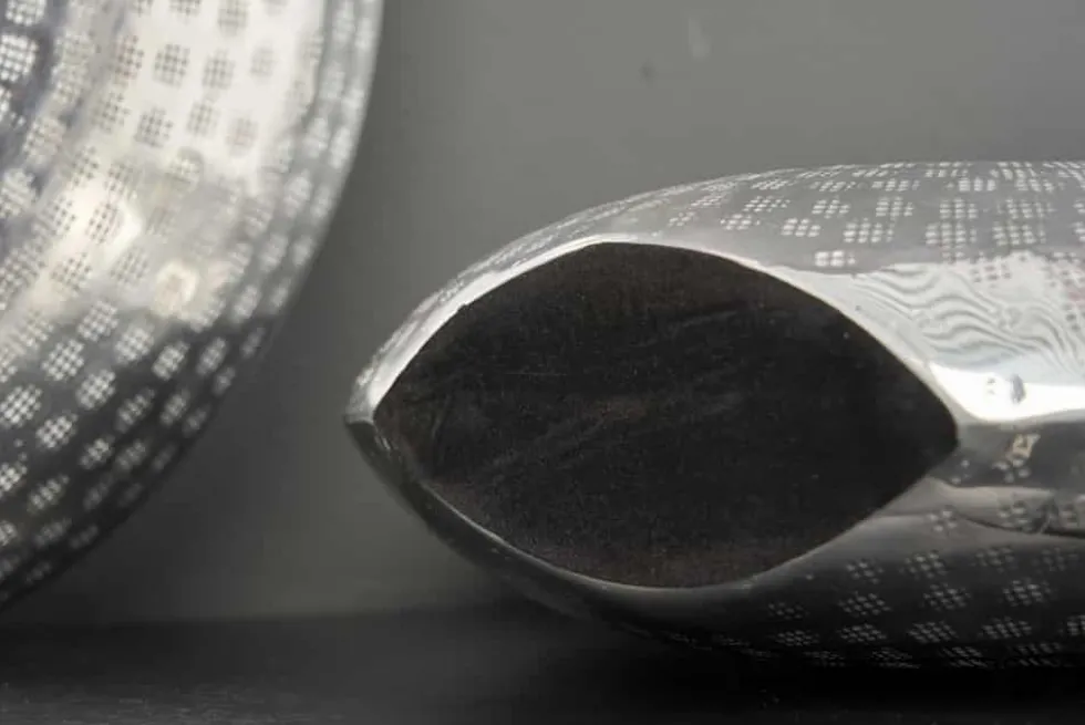 Elegantes Vasen 2er Set ORIENTAL 44cm silber im Grid Hammerschlag Design
