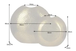 Elegantes Vasen 2er Set ORIENTAL 44cm gold im Grid Hammerschlag Design