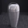 Elegante Vase ORIENTAL 50cm silber im Wild Hammerschlag Design