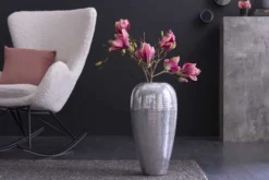 Elegante Vase ORIENTAL 50cm silber im Wild Hammerschlag Design