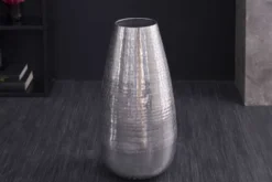 Elegante Vase ORIENT 50cm silber im Grid Hammerschlag Design